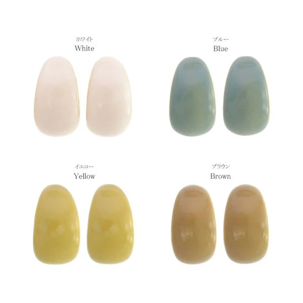 Japanese non-pierced earring- Brown C-shaped screw-back earring- Made in Japan