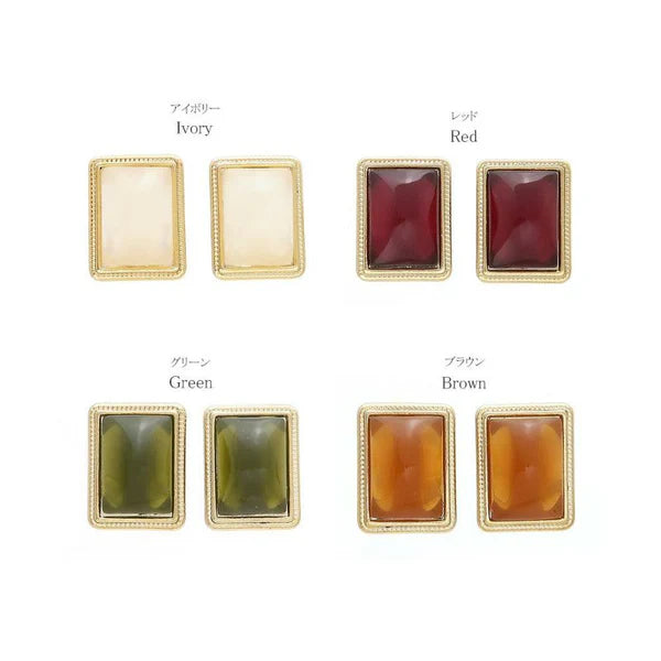 Japanese non-pierced earrings- Color frame acrylic screw-back earrings