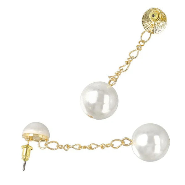 Japanese earrings- Twin Pearl Chain Earrings