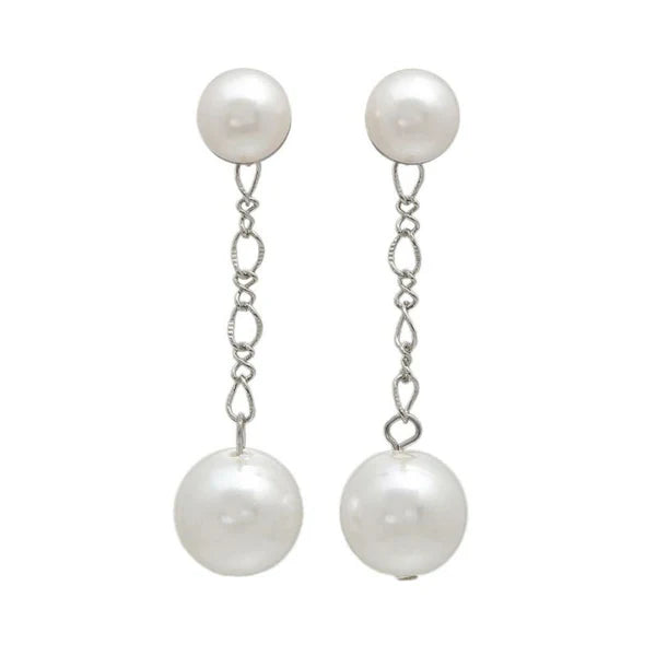 Japanese earrings- Twin Pearl Chain Earrings