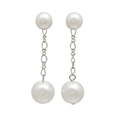 Japanese earrings- Twin Pearl Chain Earrings