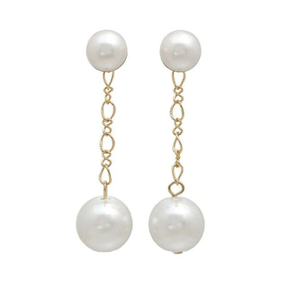 Japanese earrings- Twin Pearl Chain Earrings