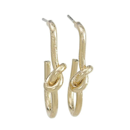Japanese earrings- Gold twist knot earrings