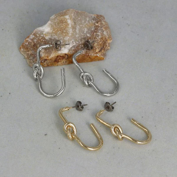 Japanese earrings- Gold twist knot earrings