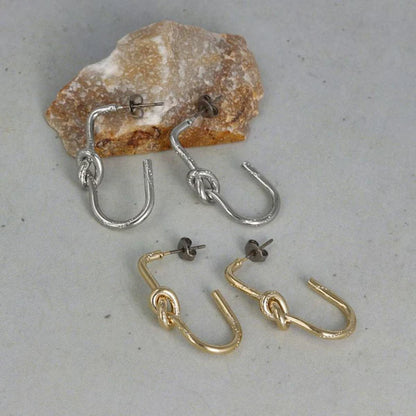 Japanese earrings- Gold twist knot earrings