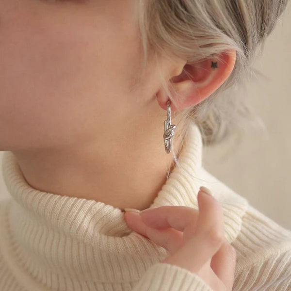 Japanese earrings- Gold twist knot earrings