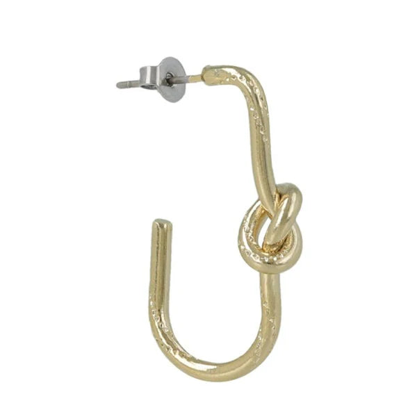 Japanese earrings- Gold twist knot earrings