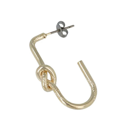 Japanese earrings- Gold twist knot earrings