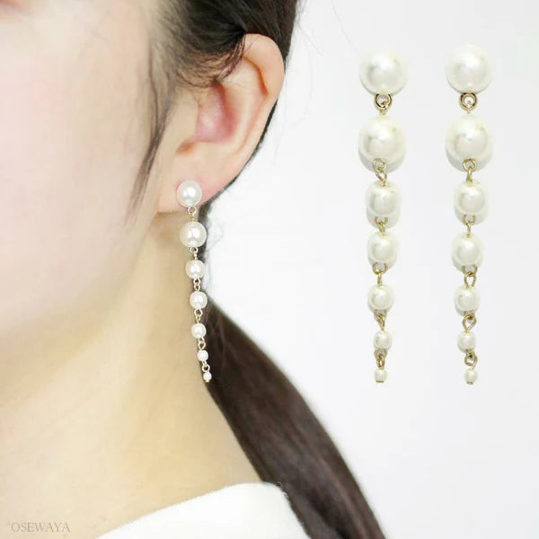 Japanese earrings- Petite Gradient Pearl Studs