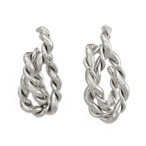 Japanese earrings- Delicate Twisted Chain Stud Earrings
