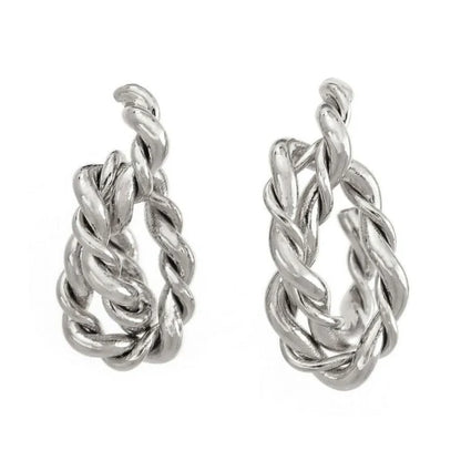Japanese earrings- Delicate Twisted Chain Stud Earrings