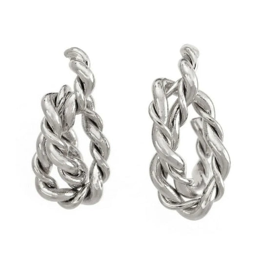 Japanese earrings- Delicate Twisted Chain Stud Earrings