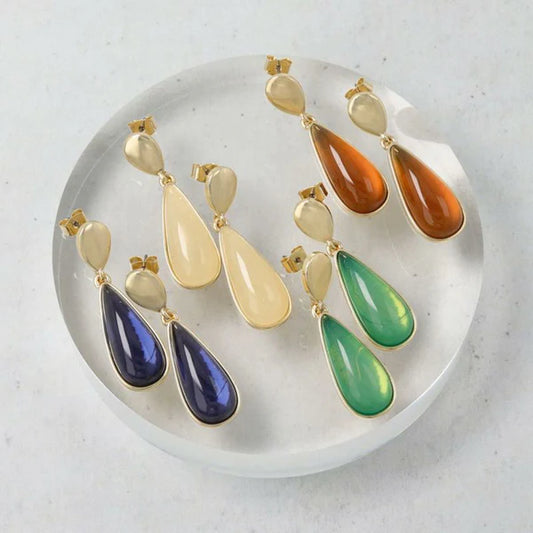Japanese earrings- Colour drop stud earrings
