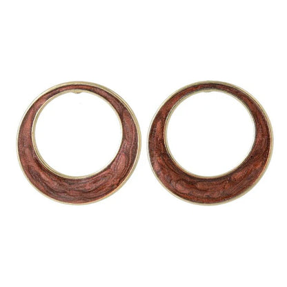 Japanese earrings- Colored Marble Circle Stud Earrings – Titanium Posts