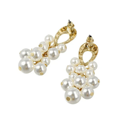 Japanese earrings- Pearl Bubble Metal Stud Earrings – Titanium Posts