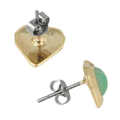 Japanese earrings- marble acrylic heart stud earrings