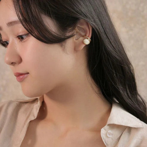 Japanese ear cuff- Marble Wave Ear Cuff for left ear