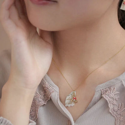 Japanese necklace- Ribbon Bear Charm Necklace- Made in Japan