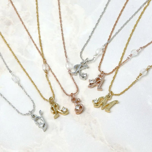 Japanese necklace- Initial alphabet necklace- Made in Japan