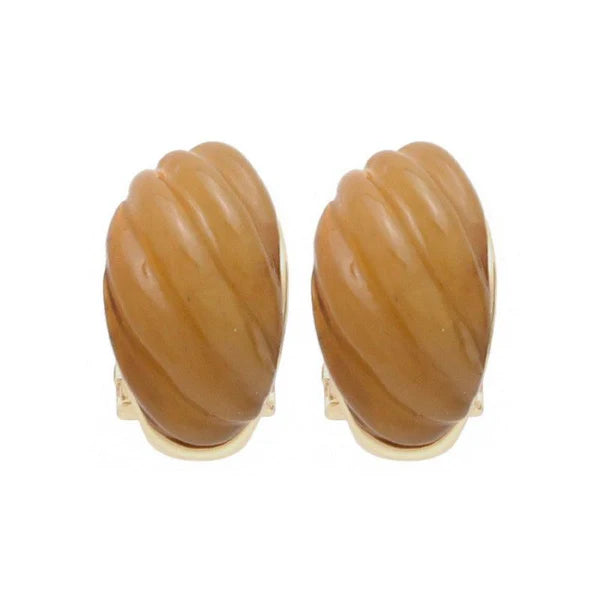 Japanese non-pierced earring- Brown Coastal Glow Clip Earrings