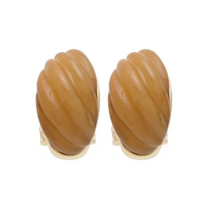 Japanese non-pierced earring- Brown Coastal Glow Clip Earrings