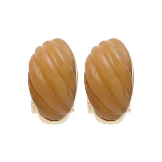 Japanese non-pierced earring- Brown Coastal Glow Clip Earrings