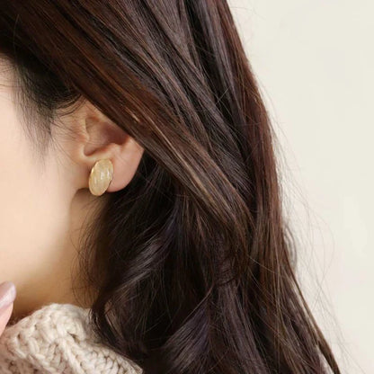 Japanese non-pierced earring- Brown Coastal Glow Clip Earrings