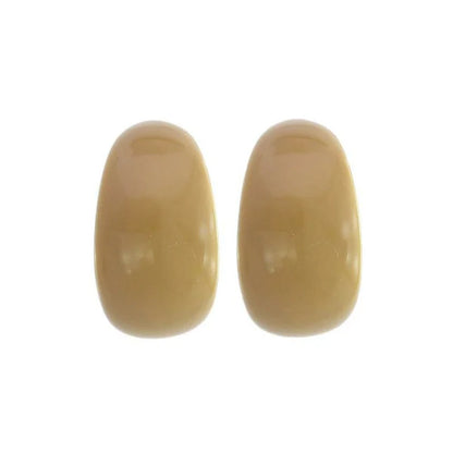 Japanese non-pierced earring- Brown C-shaped screw-back earring- Made in Japan