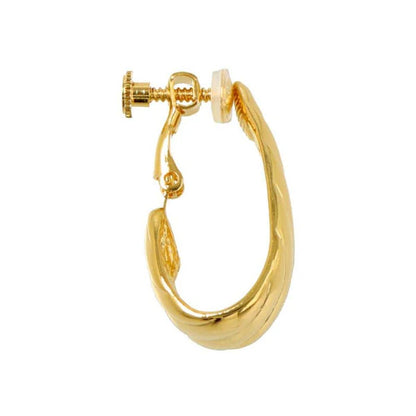 Japanese non-pierced earrings- Mirror slash line drop-shaped screw-back earrings- Made in Japan