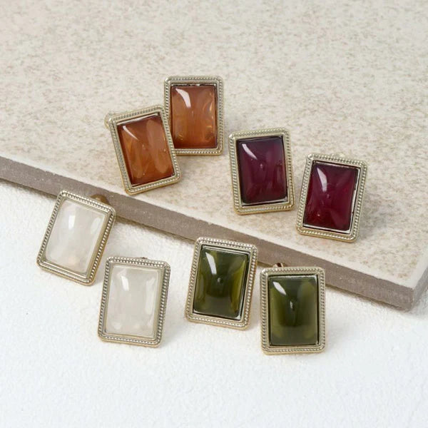 Japanese non-pierced earrings- Color frame acrylic screw-back earrings