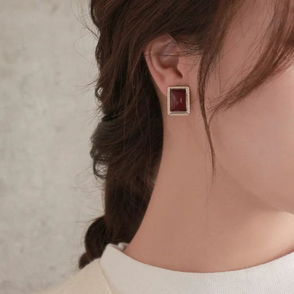 Japanese non-pierced earrings- Color frame acrylic screw-back earrings