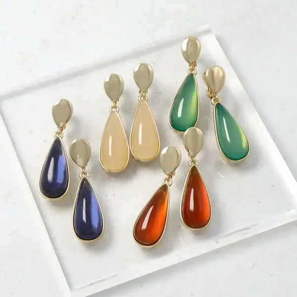 Japanese non-pierced earrings- colour drop screw-back earrings
