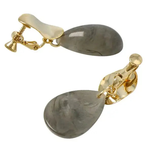 Japanese non-pierced earrings- metal acrylic drop screw-back earrings