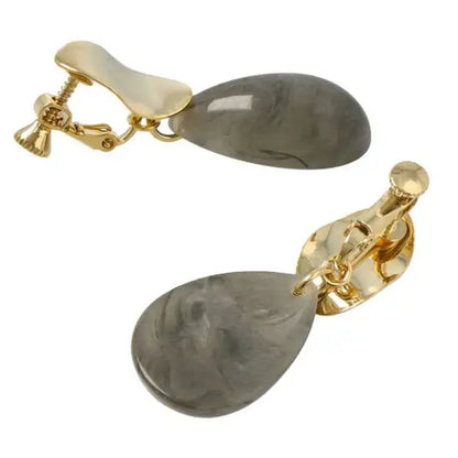 Japanese non-pierced earrings- metal acrylic drop screw-back earrings