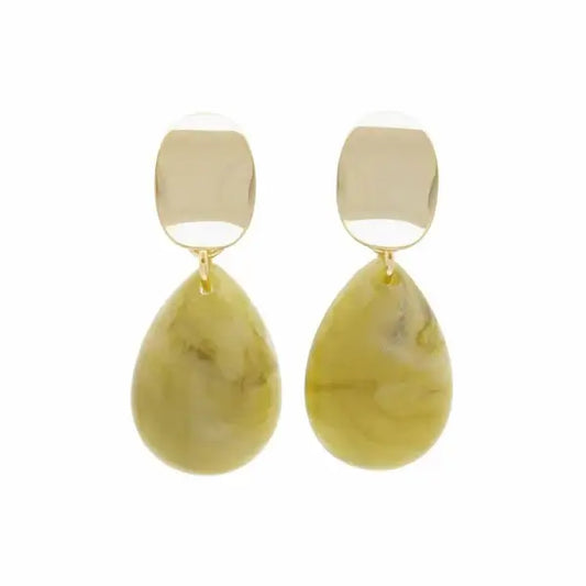 Japanese non-pierced earrings- metal acrylic drop screw-back earrings