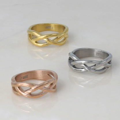 Japanese ring- Twisted stainless steel ring