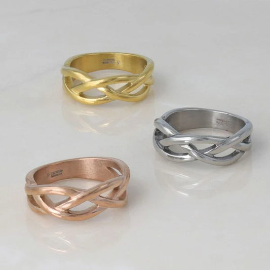 Japanese ring- Twisted stainless steel ring
