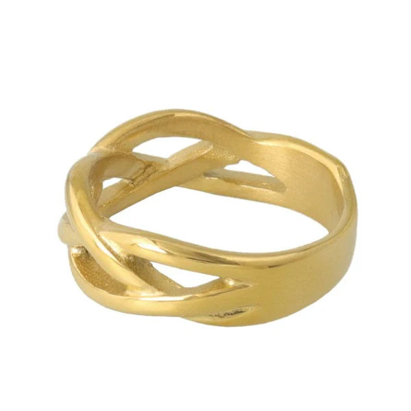 Japanese ring- Twisted stainless steel ring