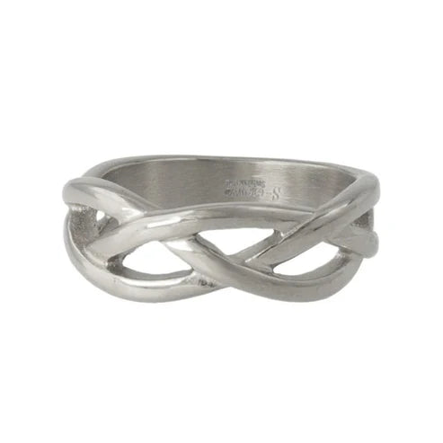 Japanese ring- Twisted stainless steel ring