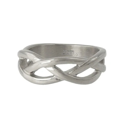 Japanese ring- Twisted stainless steel ring