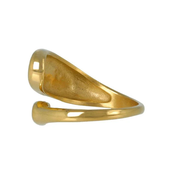 Japanese ring- Gold stainless steel Oval Twist Ring