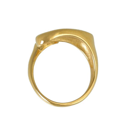 Japanese ring- Gold stainless steel Oval Twist Ring