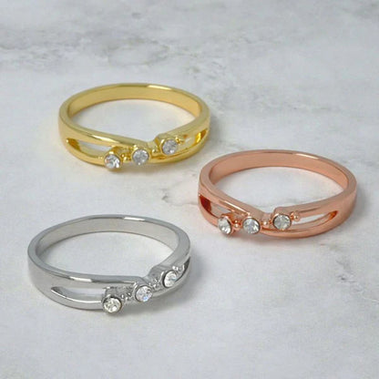 Japanese ring- Twinkle Trio Cross Ring- Made in Japan