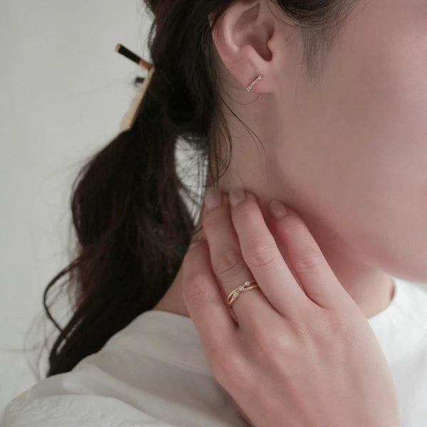 Japanese ring- Twinkle Trio Cross Ring- Made in Japan