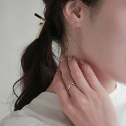 Japanese ring- Twinkle Trio Cross Ring- Made in Japan