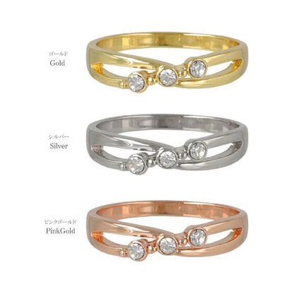 Japanese ring- Twinkle Trio Cross Ring- Made in Japan