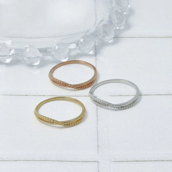 Japanese ring- Cross & Wave Metal Ring- Made in Japan