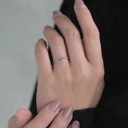 Japanese ring- Cross & Wave Metal Ring- Made in Japan