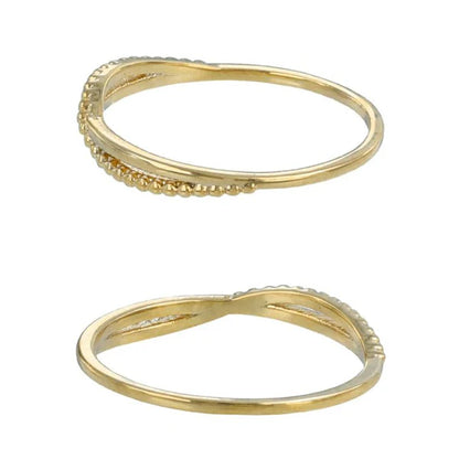 Japanese ring- Cross & Wave Metal Ring- Made in Japan