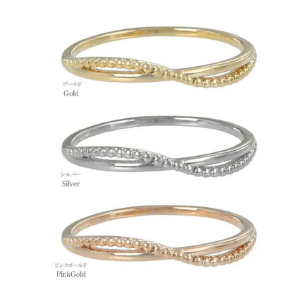 Japanese ring- Cross & Wave Metal Ring- Made in Japan